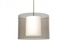 Besa Lighting 1TT-S00707-SN - Besa Stem Pendant Pahu 16 Satin Nickel Transparent Smoke/Opal 1x150W Medium Base A21