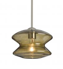 Besa Lighting 1TT-ZENLT-SN - Besa, Zen Stem Pendant , Latte Bubble, Satin Nickel Finish, 1x60W Medium Base