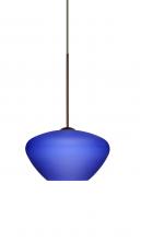 Besa Lighting 1XC-541087-BR - Besa Pendant Peri Bronze Blue Matte 1x50W Halogen