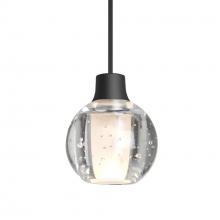 Besa Lighting 1XC-BOCA3BB-LED-BK - Besa Boca 3 Pendant, Clear Bubble, Black Finish, 1x3W LED