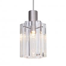 Besa Lighting 1XC-ICE4CL-SN - Besa Ice 4 Pendant, Clear Glass, Black Finish, 1x35W MAX GY6.35 Base