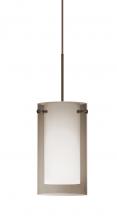 Besa Lighting 1XC-S44007-LED-BR - Besa Pendant Pahu 4 Bronze Transparent Smoke/Opal 1x5W LED