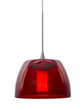 Besa Lighting 1XC-SPURRD-SN - Besa Spur Cord Pendant, Red, Satin Nickel Finish, 1x35W Halogen