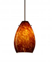 Besa Lighting 1XT-171318-BR - Besa Pendant Pera 6 Bronze Amber Cloud 1x50W Halogen