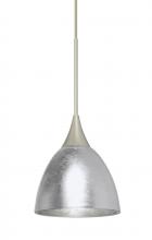 Besa Lighting 1XT-1758SF-LED-SN - Besa Divi Pendant, Silver Foil, Satin Nickel, 1x9W LED