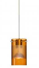 Besa Lighting 1XT-6524EG-SN - Besa Pendant Scope Satin Nickel Armagnac/Frost 1x50W Halogen Mr16