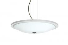 Besa Lighting 1KV-913039-LED-BR - Besa Manta 18 Round Suspension Pendant, Opal Glossy, Bronze, 1x24W LED