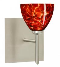 Besa Lighting 1SW-185841-LED-SN-SQ - Besa Divi Wall With SQ Canopy 1SW Garnet Satin Nickel 1x5W LED