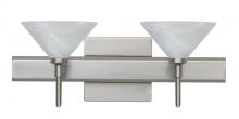 Besa Lighting 2SW-117652-LED-SN-SQ - Besa Wall With SQ Canopy Kona Satin Nickel Marble 2x5W LED