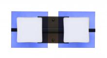 Besa Lighting 2WS-773592-LED-BR - Besa Wall Alex Bronze Opal/Blue 2x5W LED