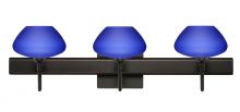 Besa Lighting 3SW-541087-BR-SQ - Besa Wall With SQ Canopy Peri Bronze Blue Matte 3x40W G9