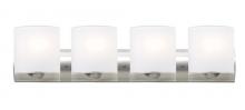 Besa Lighting 4WZ-CELTICCL-SN - Besa, Celtic Vanity, Opal Glossy/Clear, Satin Nickel Finish, 4x60W Medium Base