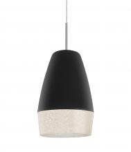 Besa Lighting J-ABU12BK-LED-SN - Besa, Abu 12 Cord Pendant for Mulitport Canopy, Black/Glitter, Satin Nickel Finish, 1