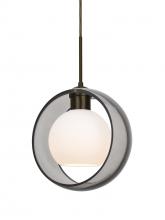 Besa Lighting J-MANASM-BR - Besa Mana Pendant For Multiport Canopy, Smoke/Opal, Bronze Finish, 1x60W Medium Base