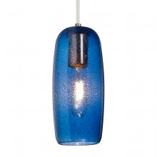 Besa Lighting J-PINOT9BL-SN - Besa, Pinot 9 Cord Pendant for Mulitport Canopy, Blue Bubble, Satin Nickel FInish 1x60W Medium Base