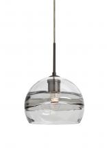 Besa Lighting J-SPIR8SC-BR - Besa Spirit 8 Pendant For Multiport Canopy, Smoke/Clear, Bronze Finish, 1x60W Medium