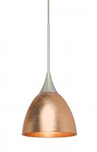 Besa Lighting RXP-1758CF-LED-SN - Besa Divi Pendant, Copper Foil, Satin Nickel, 1x9W LED