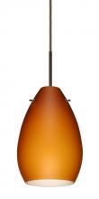 Besa Lighting 1BC-171380-HAL-BR - Besa Pera 6 Pendant Bronze Amber Matte 1x40W Halogen