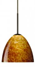 Besa Lighting 1BT-757218-HAL-BR - Besa Sasha Pendant Bronze Amber Cloud 1x40W Halogen