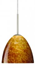 Besa Lighting 1BC-757218-HAL-SN - Besa Sasha Pendant Satin Nickel Amber Cloud 1x40W Halogen