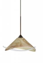 Besa Lighting 1XP-181305-BR - Besa Pendant Hoppi Bronze Mocha/Clear 1x50W Halogen