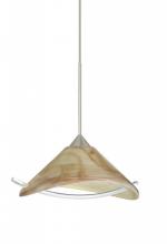 Besa Lighting 1XP-181305-SN - Besa Pendant Hoppi Satin Nickel Mocha/Clear 1x50W Halogen