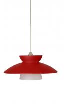 Besa Lighting 1XP-271831-SN - Besa Pendant Trilo 7 Satin Nickel Red Matte 1x50W Halogen