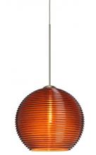 Besa Lighting 1XT-461582-SN - Besa Pendant Kristall 6 Satin Nickel Amber 1x35W Halogen