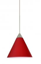 Besa Lighting 1XP-5121RM-SN - Besa Pendant Kani Satin Nickel Ruby Matte 1x50W Halogen