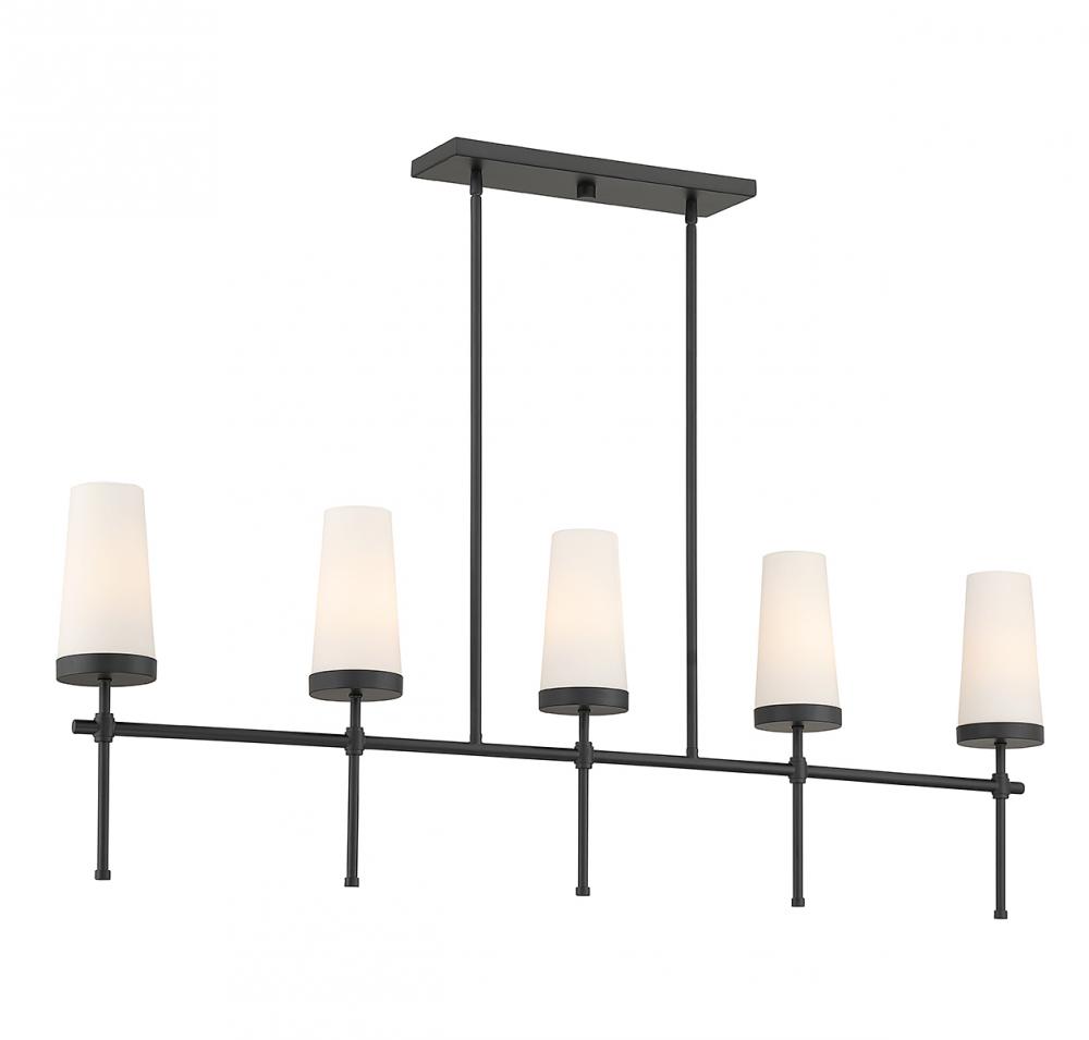 Haynes 5-Light Linear Chandelier in Matte Black