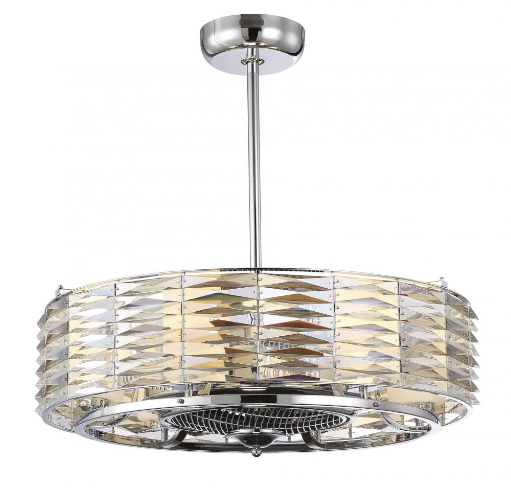 Taurus 6-Light Fan D'Lier in Polished Chrome