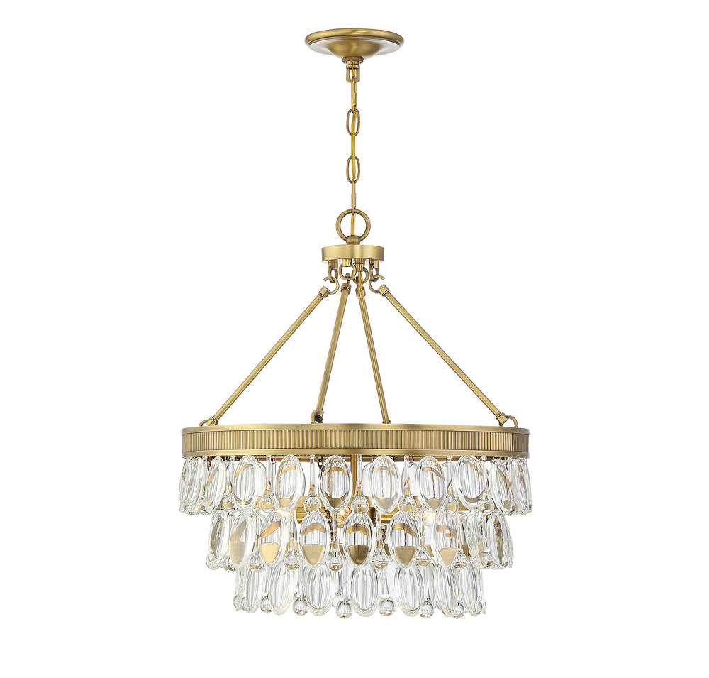 Windham 4-Light Pendant in Warm Brass