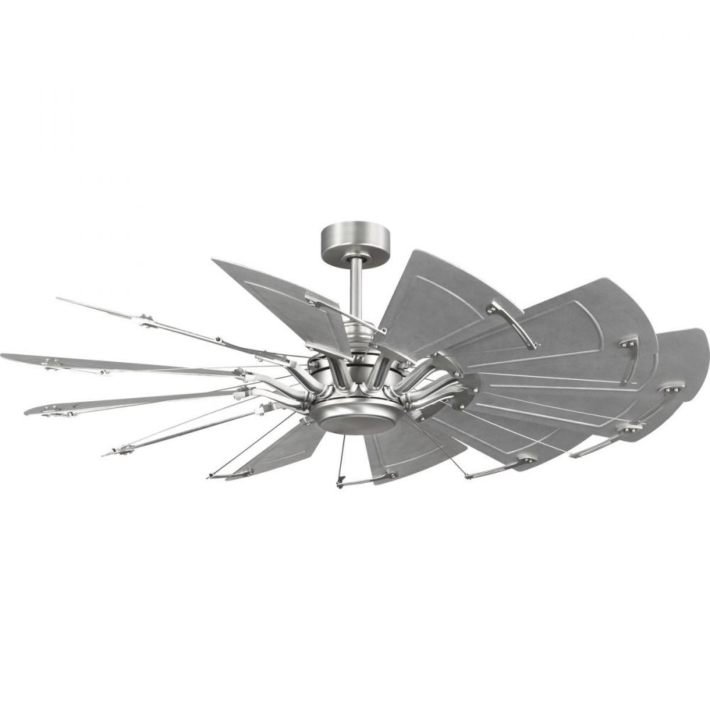 Springer II Collection 60-in Twelve-Blade Antique Nickel Modern Farmhouse Windmill Ceiling Fan