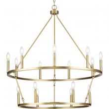 Progress P400315-163 - Gilliam Collection Fifteen-Light Vintage Brass New Traditional Chandelier