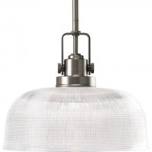 Progress P5026-81 - Archie Collection One-Light Antique Nickel Clear Prismatic Glass Coastal Pendant Light