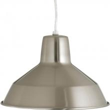 Progress P5087-09 - Metal Shade Collection One-Light Brushed Nickel Spun Metal Shade Farmhouse Pendant Light