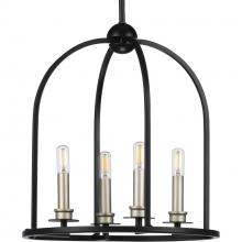 Progress P500121-031 - Seneca Collection Four-Light Matte Black Farmhouse Pendant Light