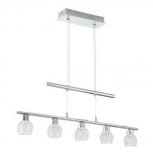 Eglo 200941A - 5 LT Integrated LED Linear Pendant w/ Chrome Finish & Clear Polished Glass Shades