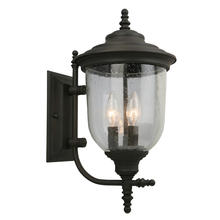 Eglo 202876A - 3 LT Outdoor Wall Light w/ Matte Bronze Finish & Clear Seeded Glass