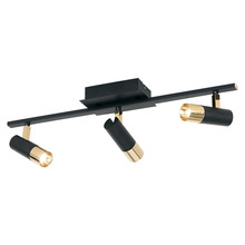 Eglo 39146A - 3 LT Integrated LED Track Light w/Black & Brass Finish w/ Adjustable Lamp Heads