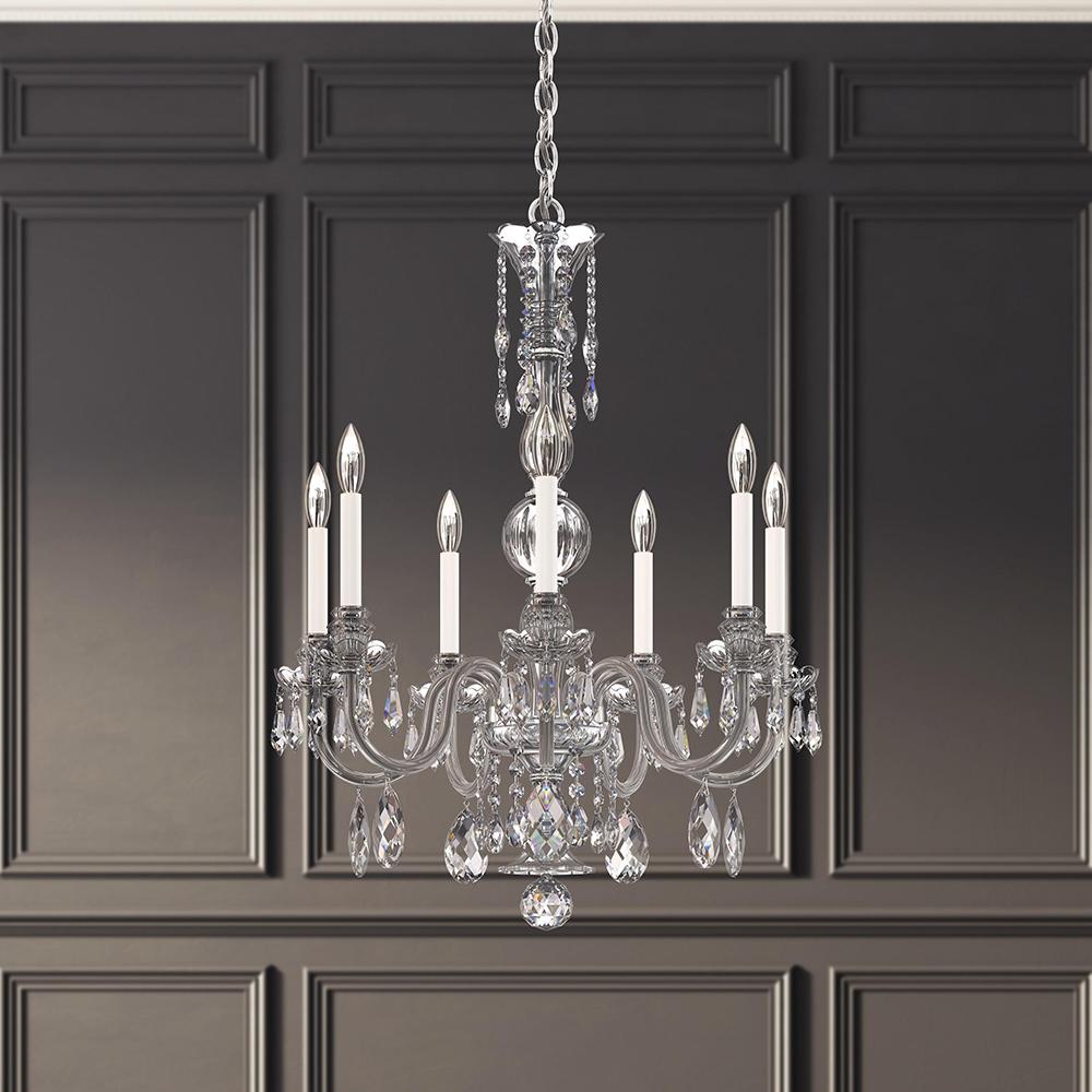 Hamilton Nouveau 7 Light 120V Chandelier in Polished Silver with Heritage Handcut Crystal