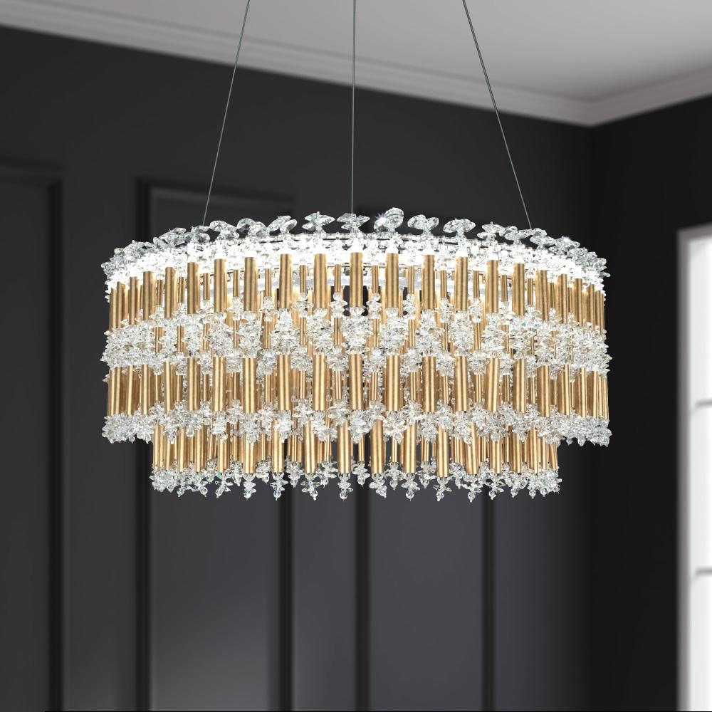 Tahitian 25IN LED 3000K/3500K/4000K 120V-277V Pendant in Black with Optic Crystal