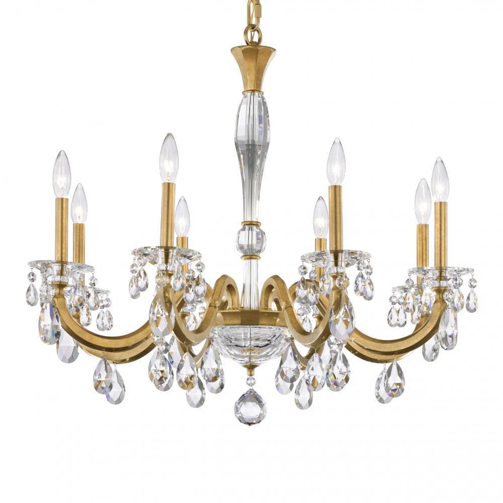 San Marco 8 Light 120V Chandelier in Antique Silver with Radiance Crystal