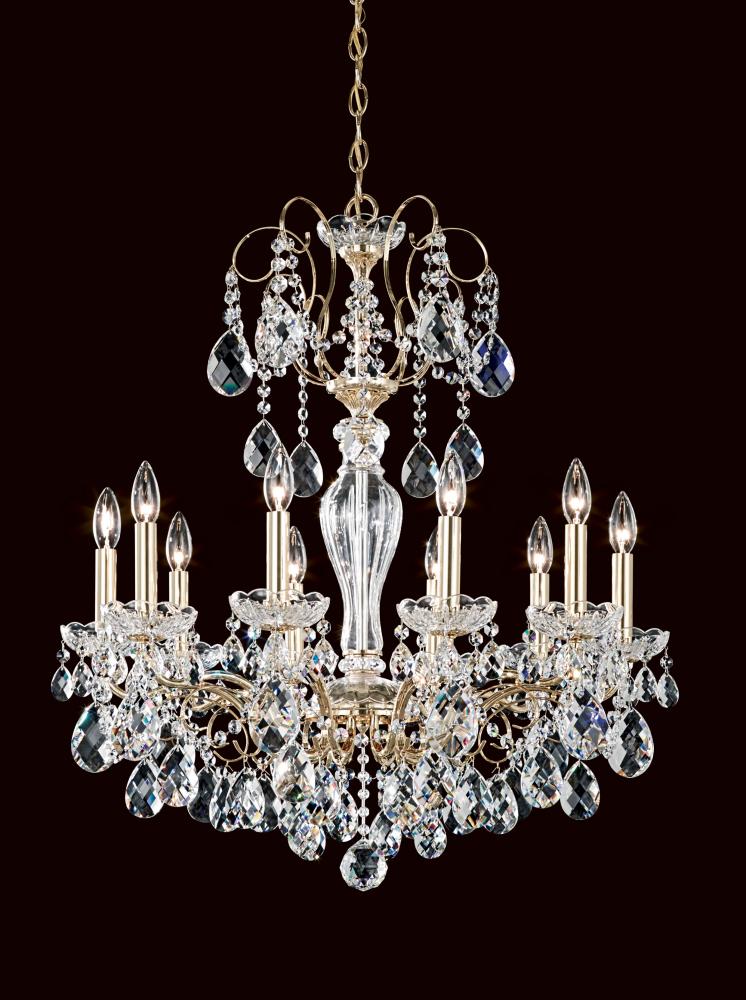 Sonatina 10 Light 120V Chandelier in Polished Silver with Heritage Handcut Crystal