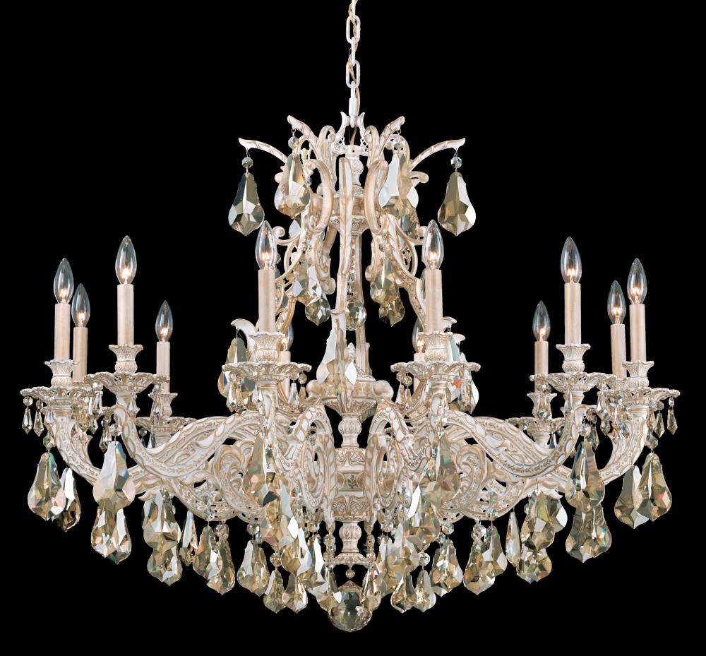 Sophia 12 Light 120V Chandelier in Antique Silver with Heritage Handcut Crystal