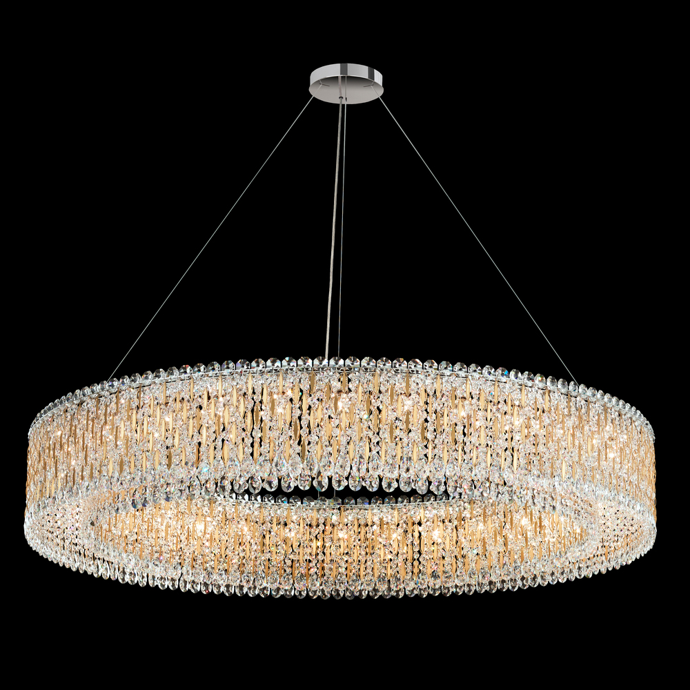 Sarella 32 Light 120V Pendant in Polished Stainless Steel with Clear Radiance Crystal