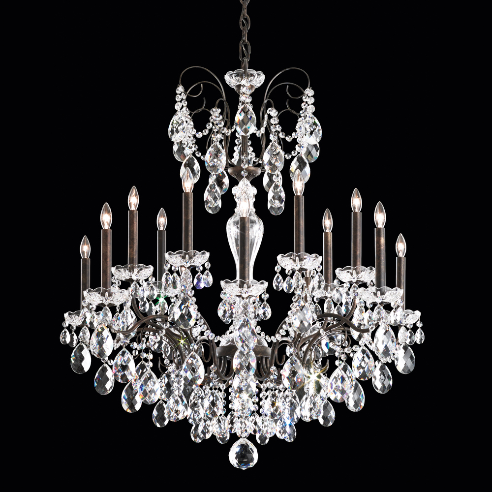 Sonatina 14 Light 120V Chandelier in Polished Silver with Heritage Handcut Crystal