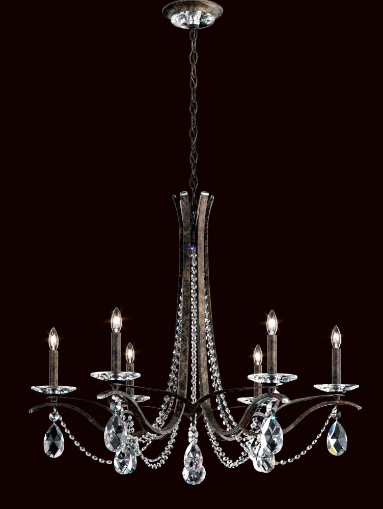 Vesca 6 Light 120V Chandelier in Heirloom Gold with Clear Heritage Handcut Crystal