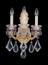 Schonbek 1870 5071-48 - La Scala 3 Light 120V Wall Sconce in Antique Silver with Heritage Handcut Crystal