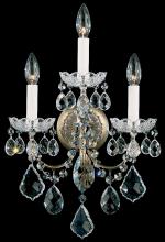 Schonbek 1870 3652-40H - New Orleans 3 Light 120V Wall Sconce in Polished Silver with Heritage Handcut Crystal